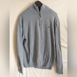 Nautica quarter zip light blue long sleeve sweater XL